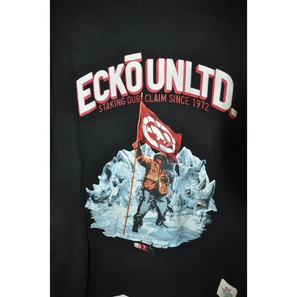 Ecko Unltd T Shirt Mens XL Black Rhino 100% Cotton - Picture 3 of 6
